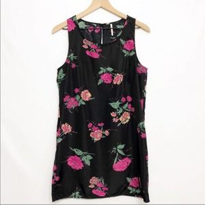 🌿Free People Pink Floral Little Black Mini Dress